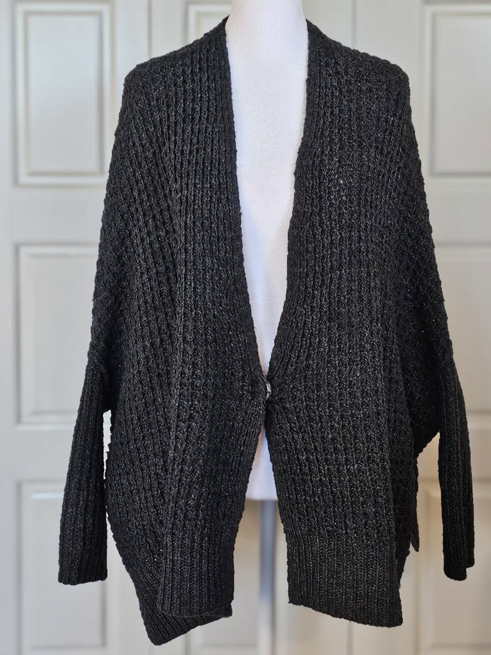 Free People Breeze Wool Angora Cardigan S Charcoal Oversized Dolman Boho